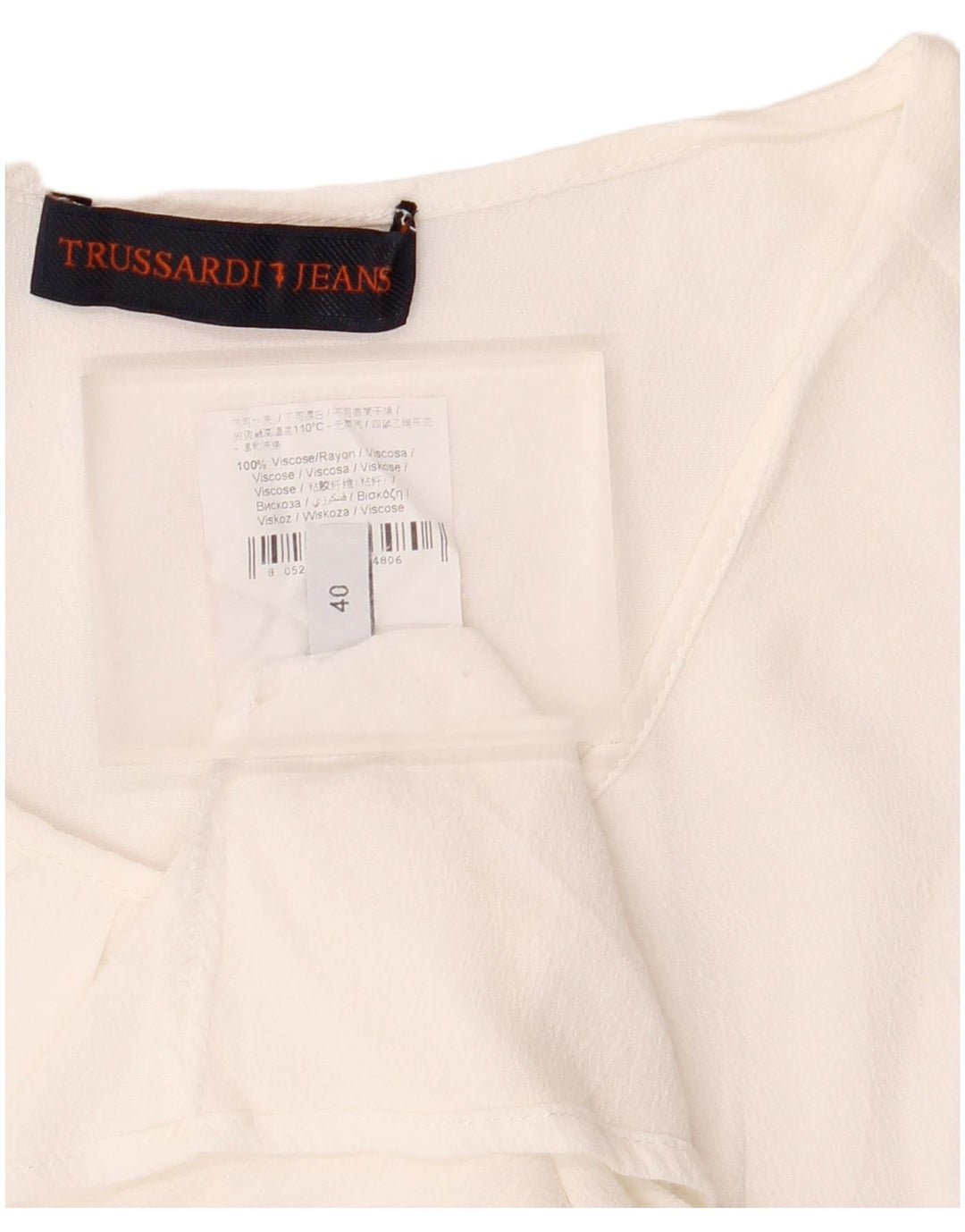 Bluză pentru femei Trussardi Jeans Top IT 40 Small White Viscose