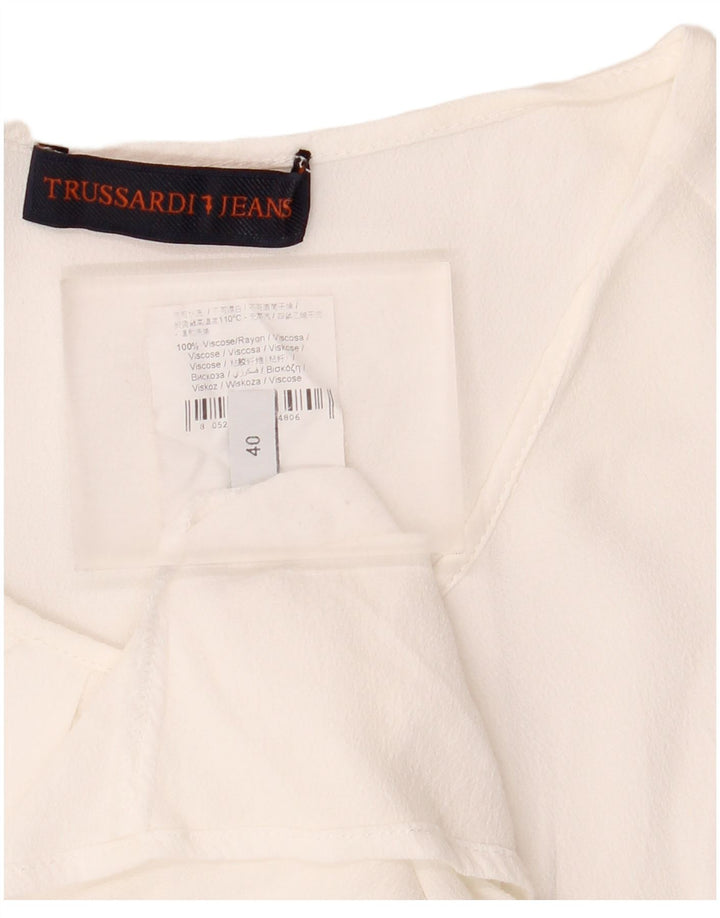 Bluză pentru femei Trussardi Jeans Top IT 40 Small White Viscose
