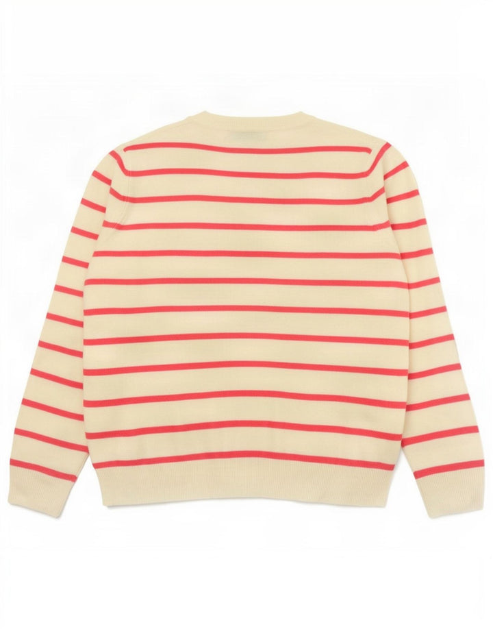 Pulover cu decolteu în V pentru femei Marks & Spencer UK 14 Medium roz în dungi