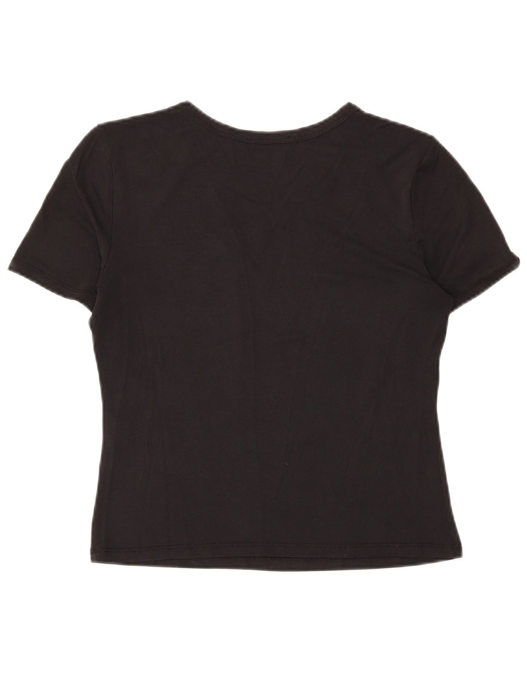 Tricou Crop pentru femei Zara UK 12 Medium Black Modal
