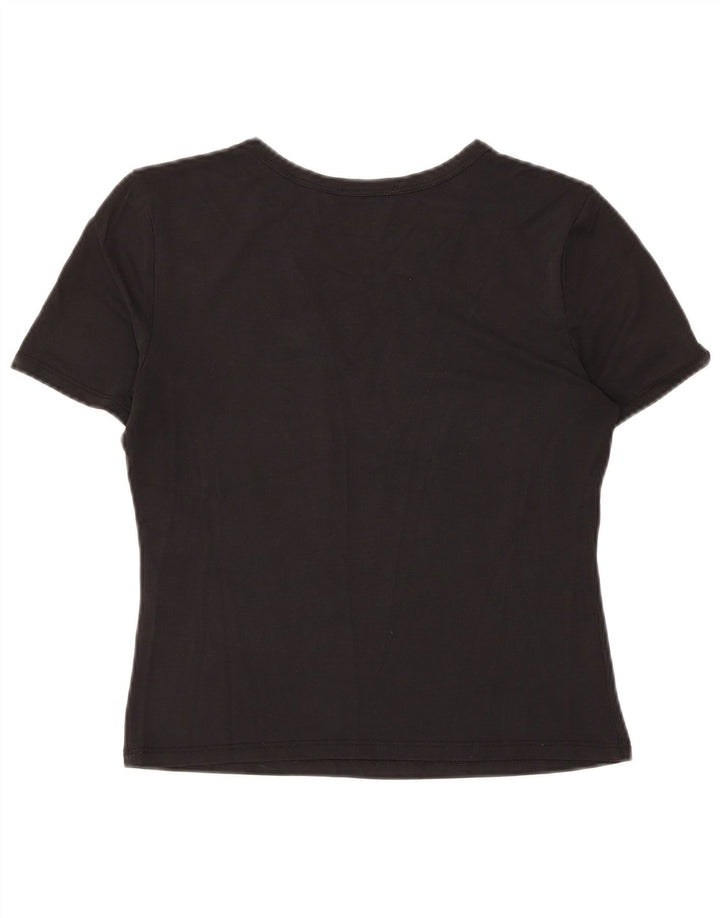Tricou Crop pentru femei Zara UK 12 Medium Black Modal