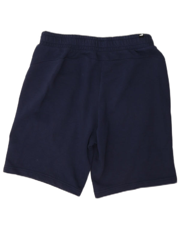 Pantaloni scurți sport grafic Puma pentru bărbați, bumbac mediu albastru bleumarin
