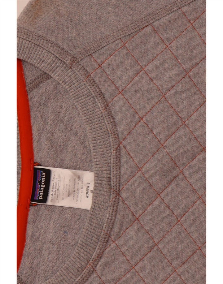 PATAGONIA Womens Sweatshirt Jumper UK 14 Medium Grey Argyle/Diamond Cotton