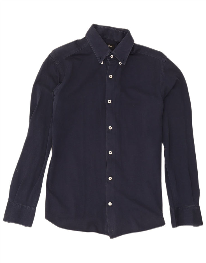 Cămașă Massimo Dutti Bărbați Mediu Bleumarin