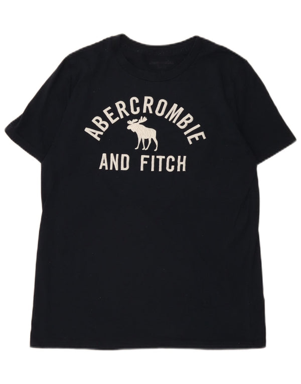 Tricou grafic Abercrombie & Fitch pentru băieți Top 15-16 ani Bumbac bleumarin