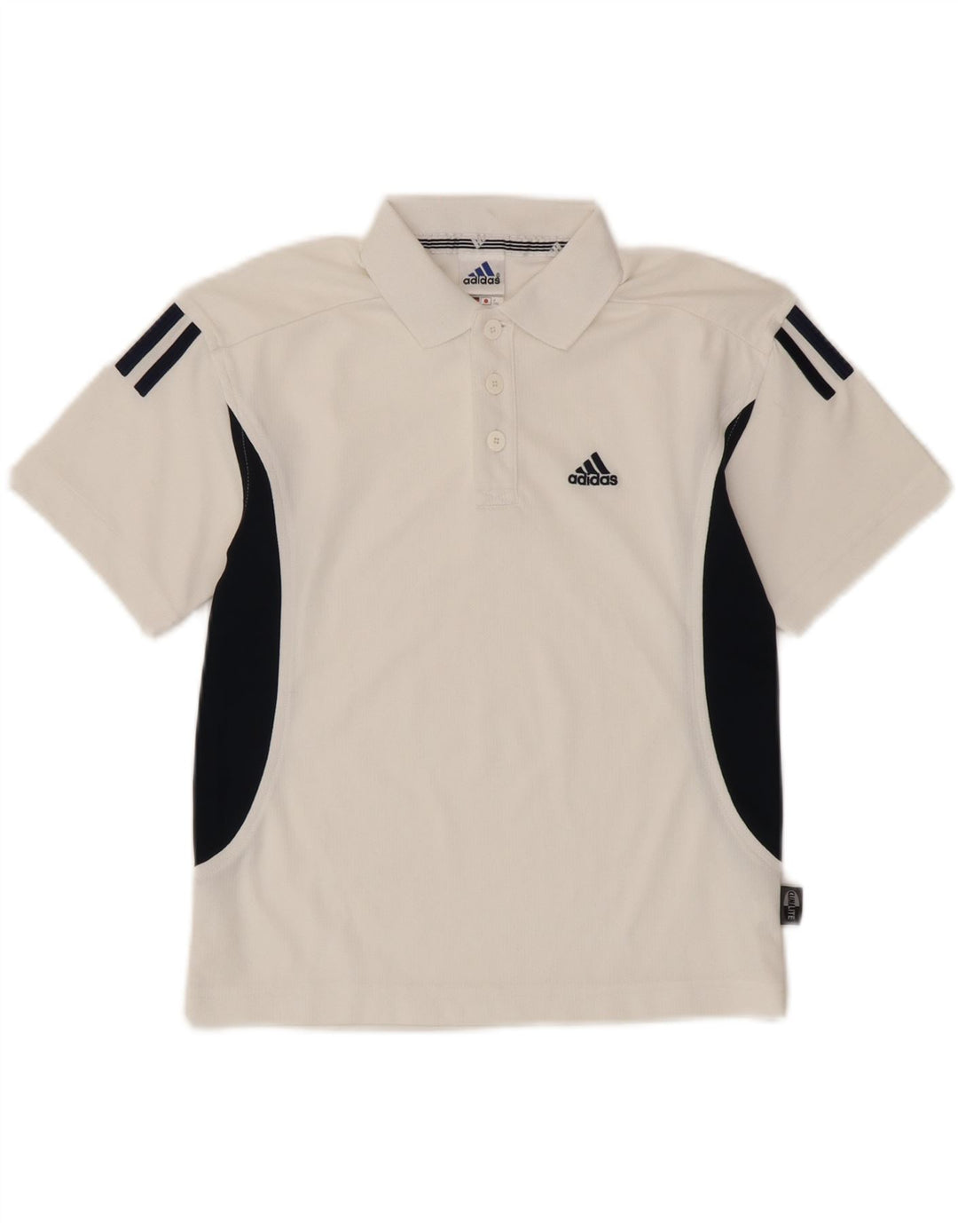 Tricou polo Adidas Climalite pentru băieți 7-8 ani, alb, poliester color-bloc