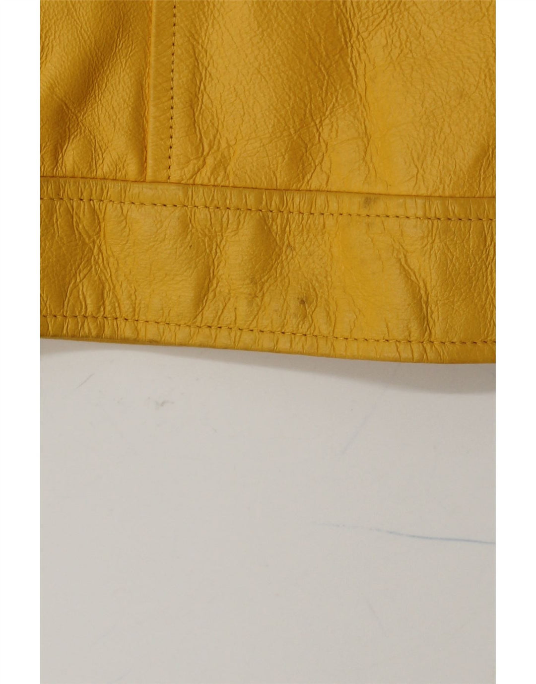 Jachetă de piele VINTAGE pentru femei UK 14 Medium Yellow Leather