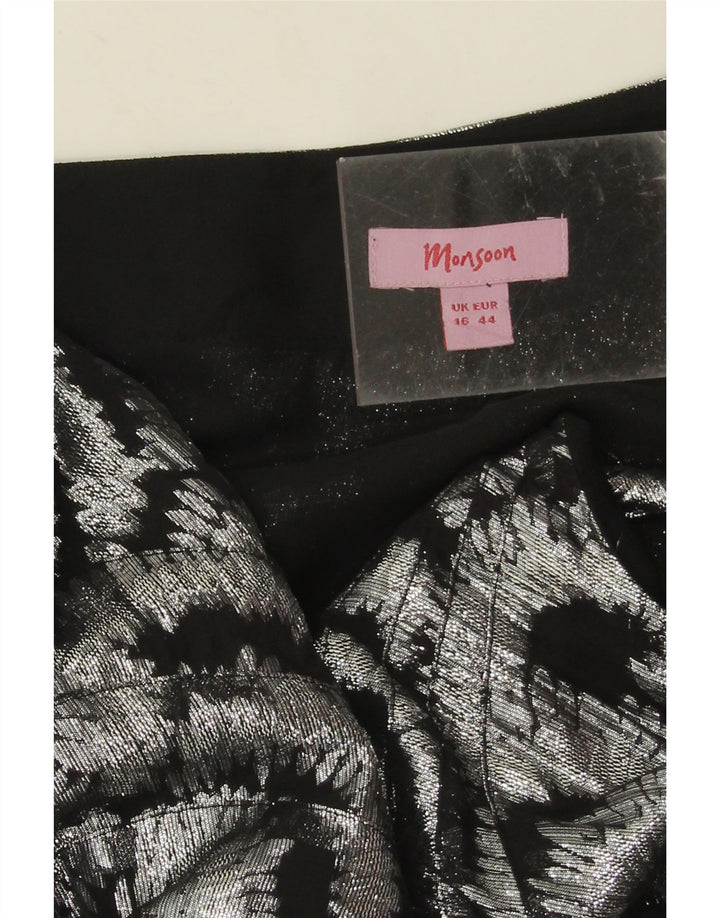 Rochie Maxi pentru femei Monsoon, cu model abstract, cu un umăr UK 16, argintiu mare