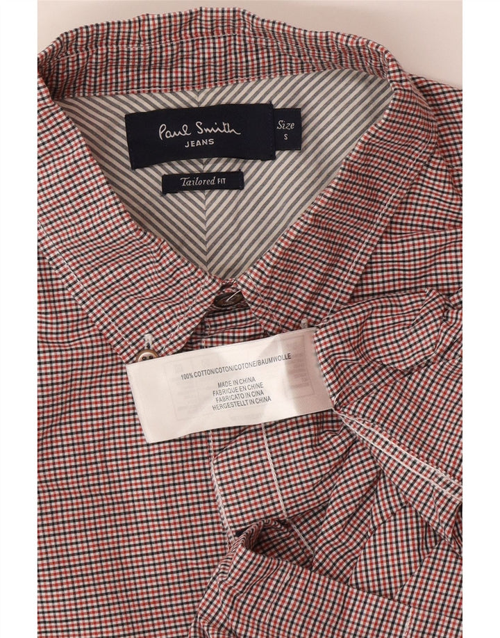 Cămașă croită pentru bărbați Paul Smith, bumbac cu carouri mici, roșii
