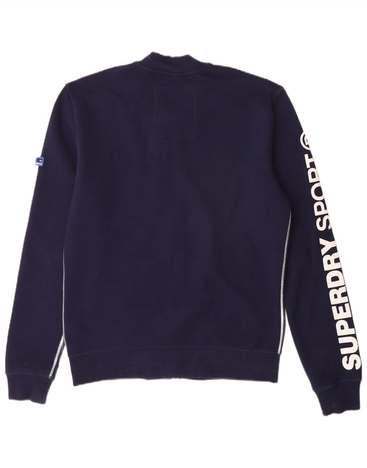 SUPERDRY Mens Graphic Tracksuit Top Jacket Medium Navy Blue Cotton