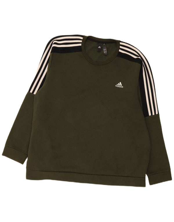 Pulover Adidas pentru bărbați, 2XL, bumbac color block, kaki