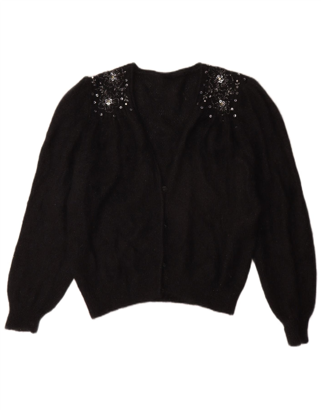 Pulover Cardigan Vintage pentru Damă UK 16 Large Negru