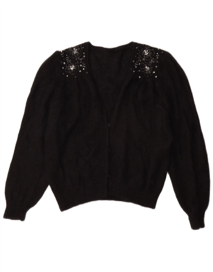 Pulover Cardigan Vintage pentru Damă UK 16 Large Negru