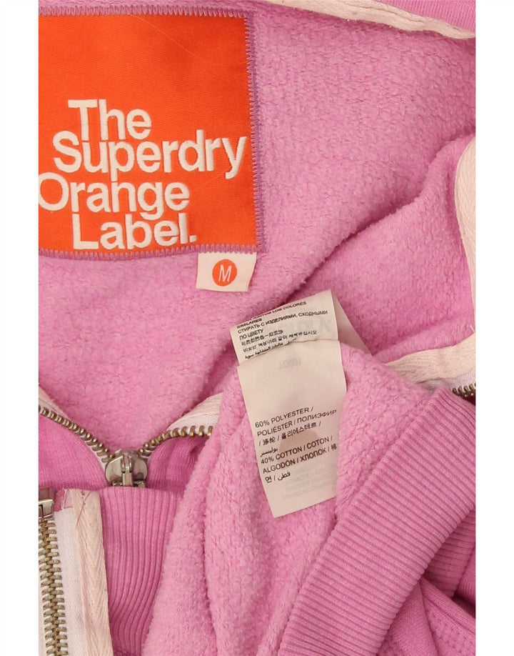 Pulover Superdry pentru femei, cu fermoar, poliester roz mediu