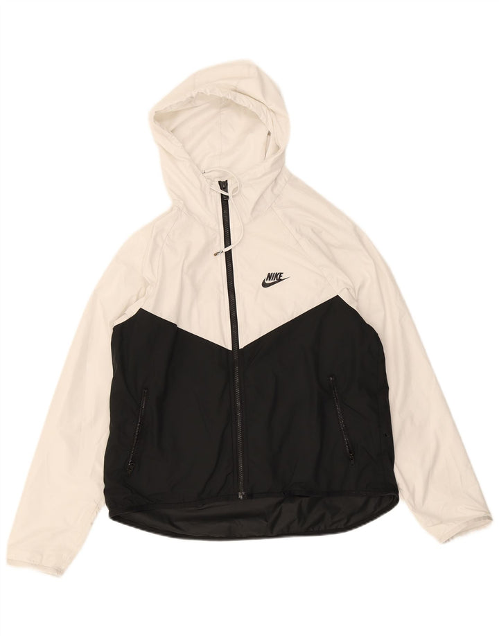 Jachetă de ploaie cu glugă Nike pentru bărbați UK 36, alb, mic, bloc de culoare