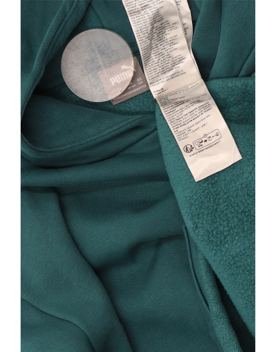 Pulover PUMA Fete Loose Fit Graphic Hoodie 13-14 ani, bumbac verde