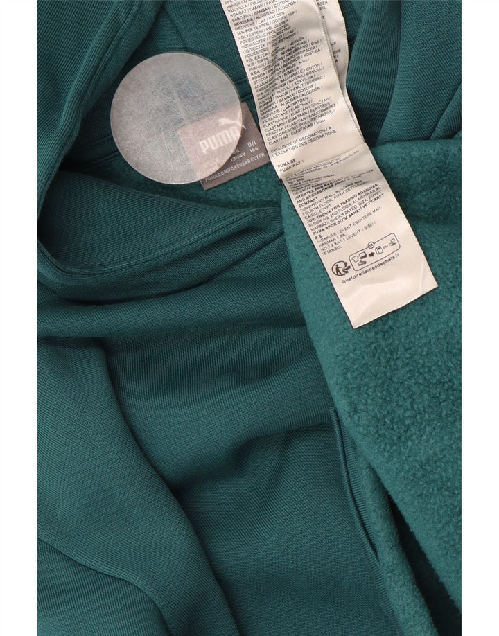 Pulover PUMA Fete Loose Fit Graphic Hoodie 13-14 ani, bumbac verde