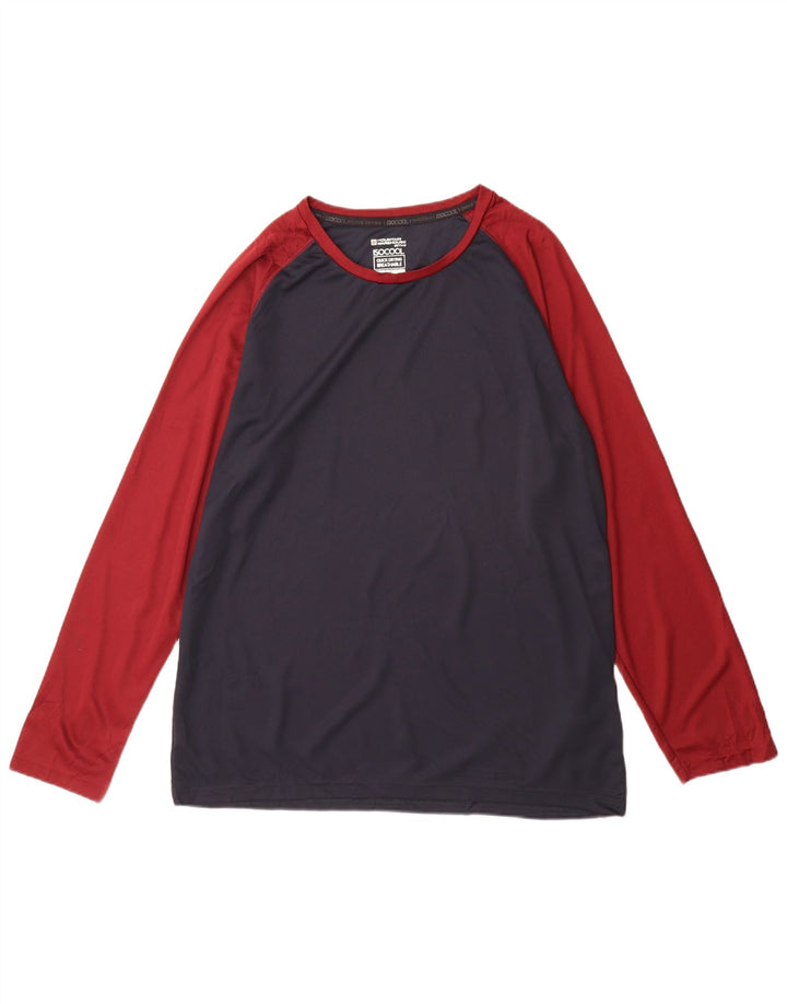 Top pentru bărbați Mountain Warehouse cu mânecă lungă XL bleumarin poliester color bloc
