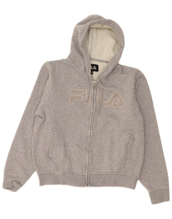 Pulover Fila pentru damă, grafic supradimensionat, cu fermoar, bumbac, UK 10, gri mic