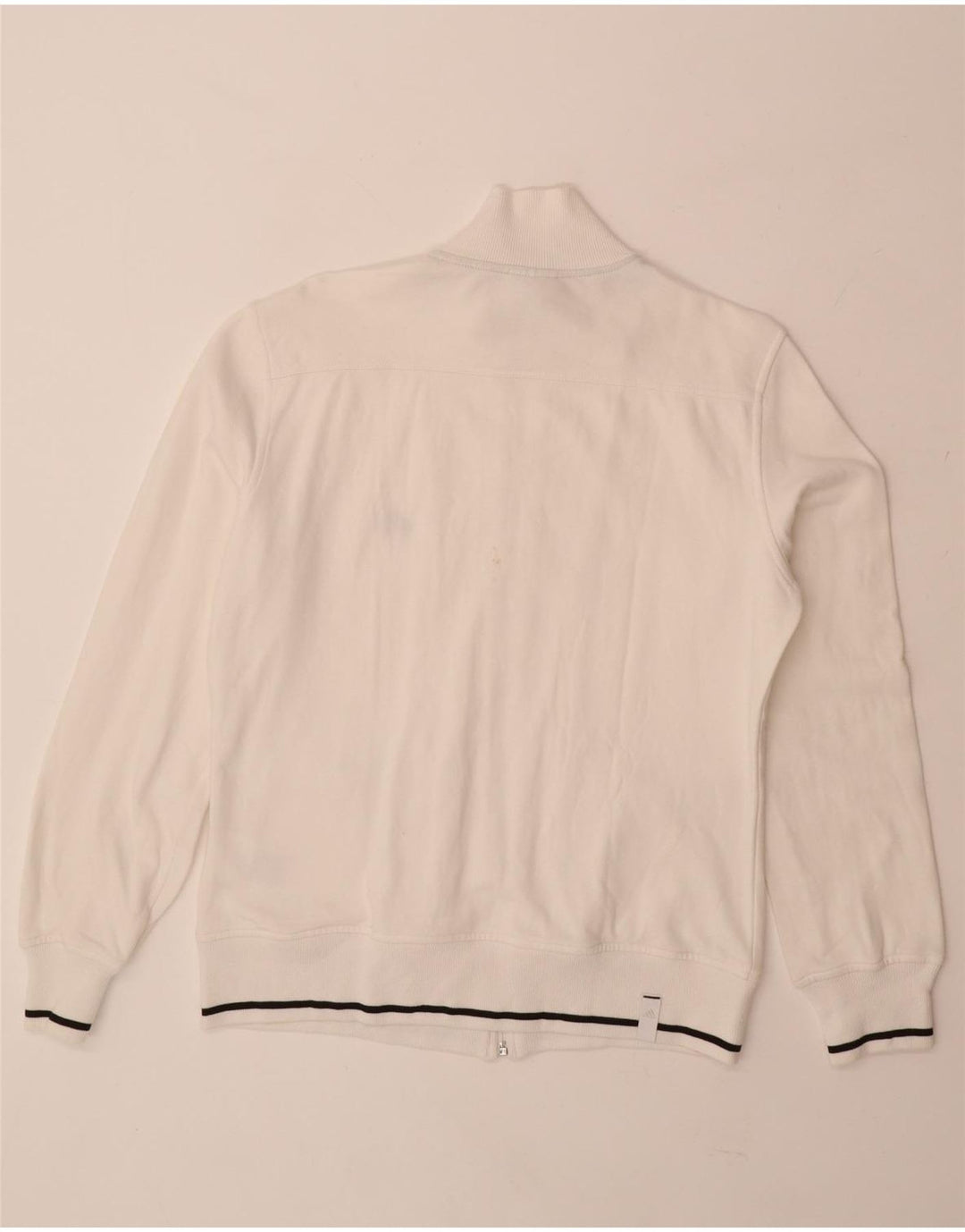 Jachetă de trening pentru bărbați ADIDAS UK 40/42 bumbac alb mediu