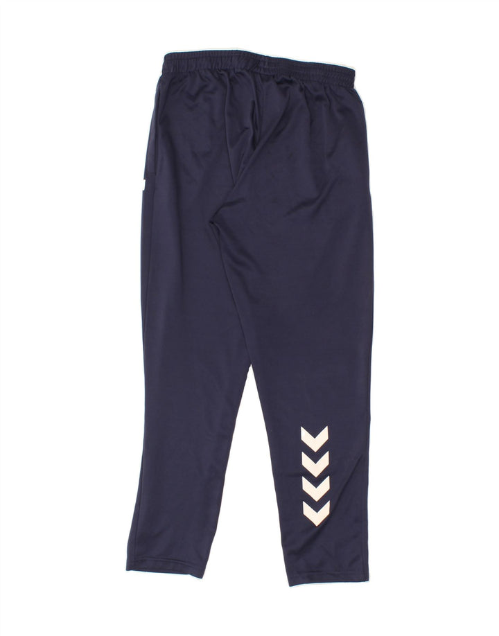HUMMEL Mens Graphic Tracksuit Trousers Medium  Navy Blue Polyester Vintage Hummel and Second-Hand Hummel from Messina Hembry 