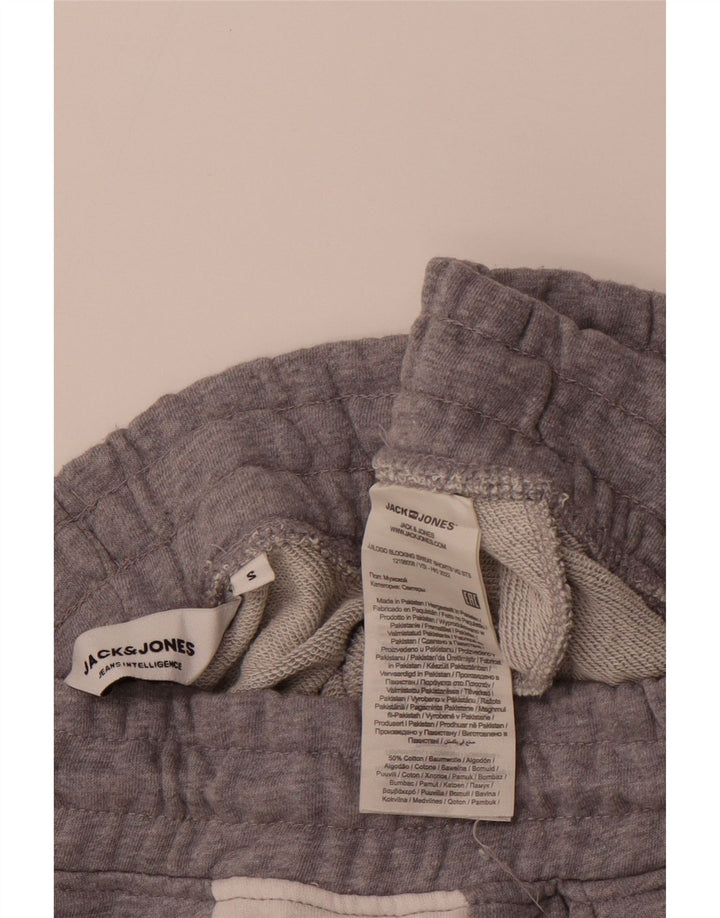 Pantaloni scurti sport grafic JACK & JONES pentru bărbați, bumbac color bloc, gri mici