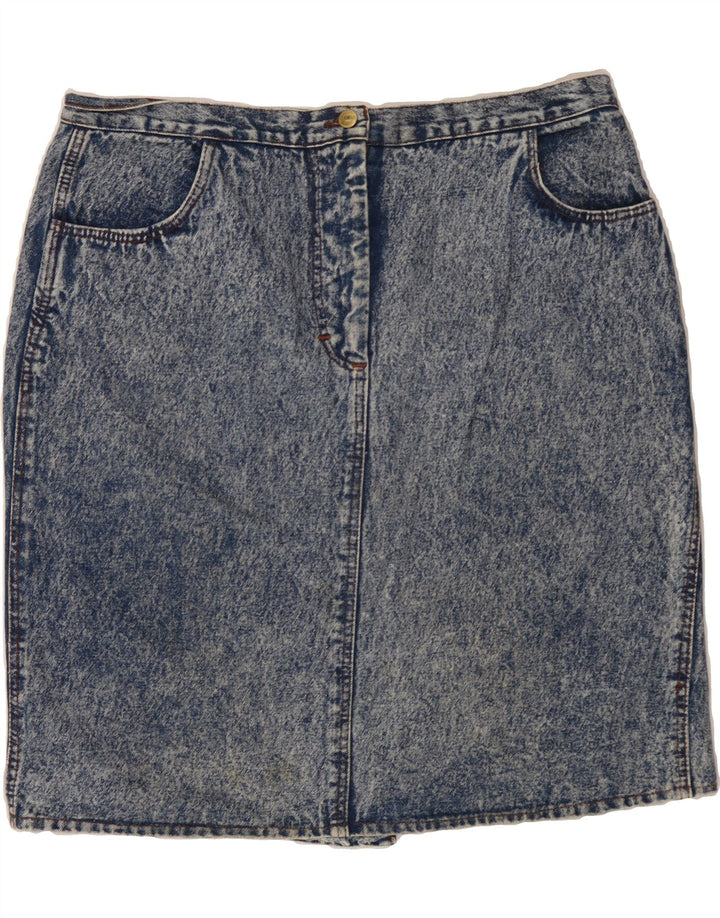 LUCIA Womens Denim Skirt IT 52 2XL W38  Blue Vintage Lucia and Second-Hand Lucia from Messina Hembry 