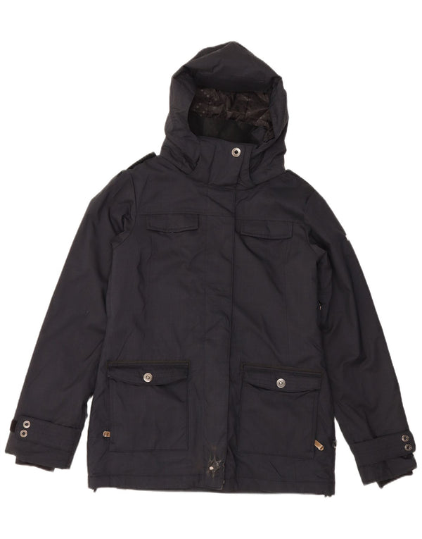 Jachetă de vânt pentru femei Roxy, cu glugă, slim fit, UK 14, poliester mediu negru
