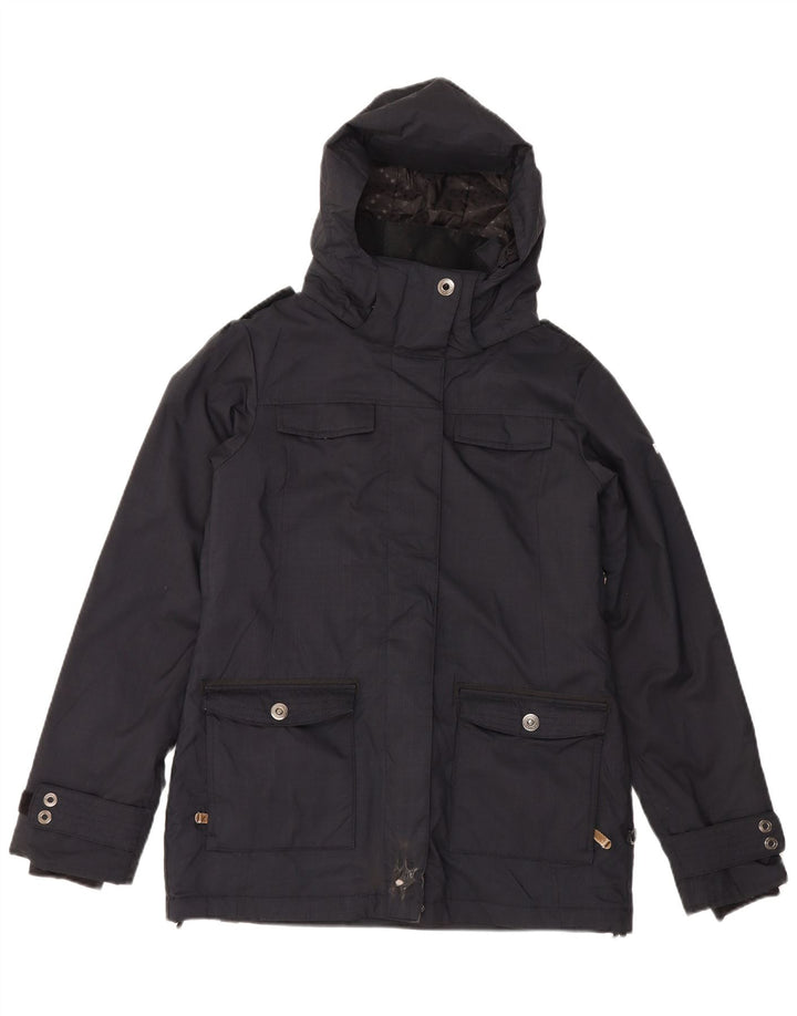 Jachetă de vânt pentru femei Roxy, cu glugă, slim fit, UK 14, poliester mediu negru