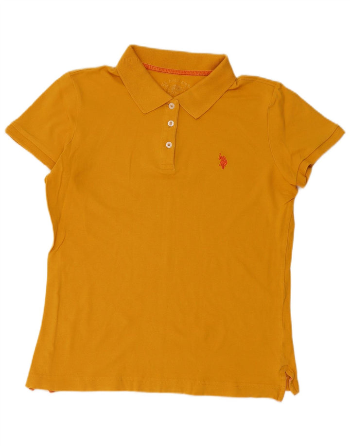 U.S. POLO ASSN. Tricou polo pentru femei UK 14 Galben mediu