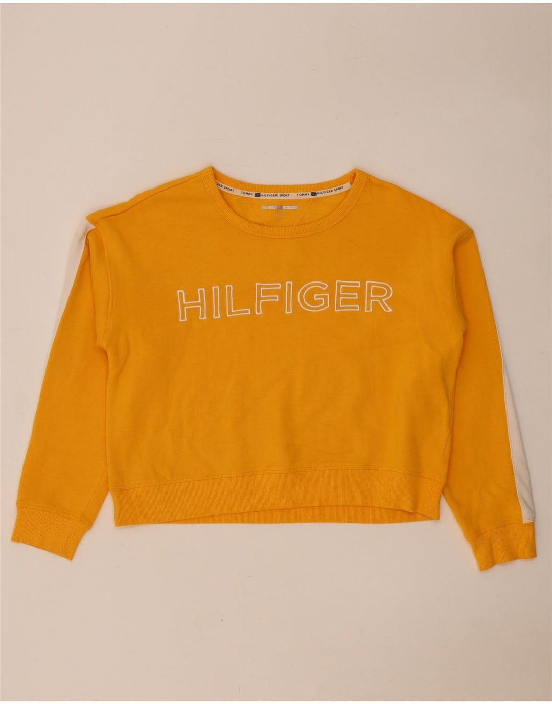 Pulover crop pentru femei Tommy Hilfiger, UK 14, galben mediu