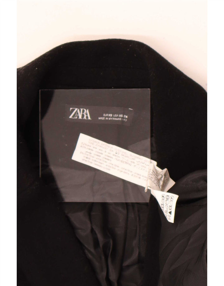 Palton dublu pentru femei Zara UK 6 XS Lână neagră