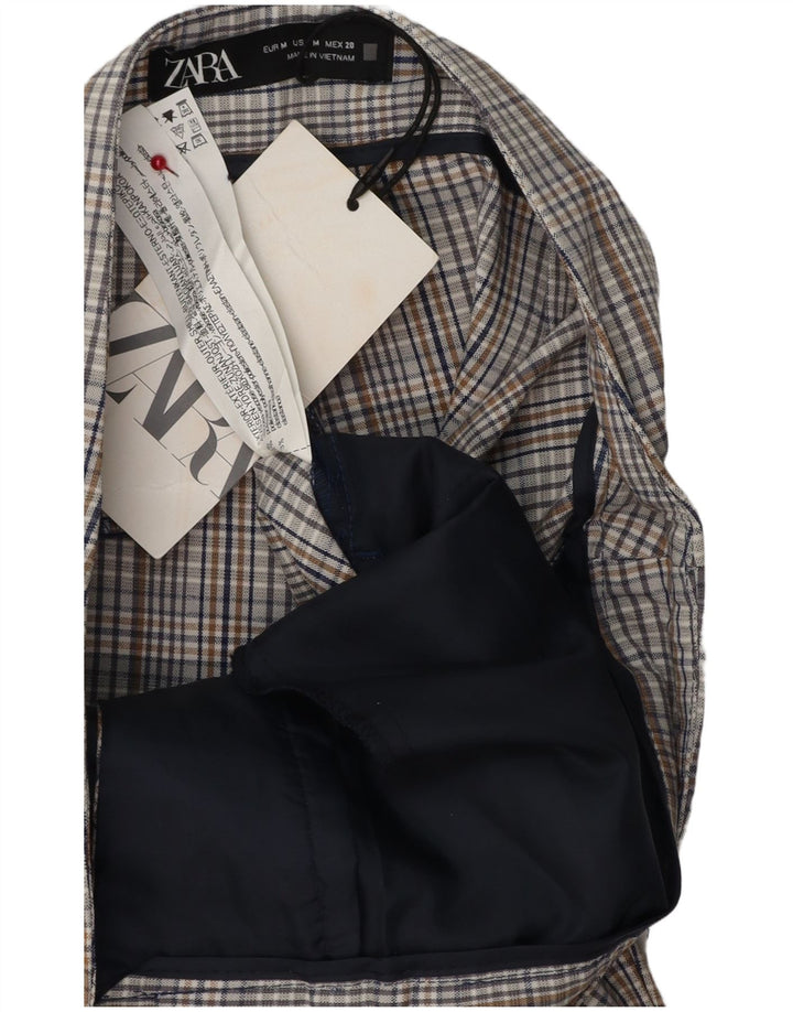 Pantaloni chino slim pentru femei Zara Mediu L30 L27 Viscoză cu carouri gri