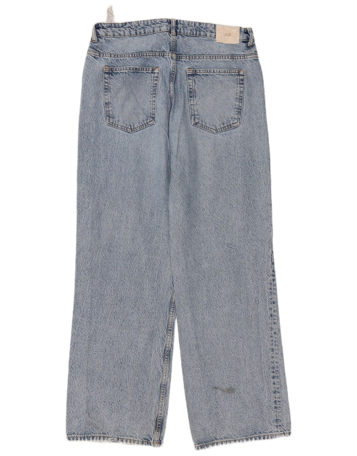 Blugi largi cu talie înaltă pentru femei Zara EU 42 Mari L32 L31 Albastru