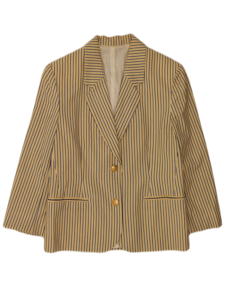 Jachetă Blazer pentru femei Laura Lindor, cu 2 nasturi, UK 12, în dungi galbene medii