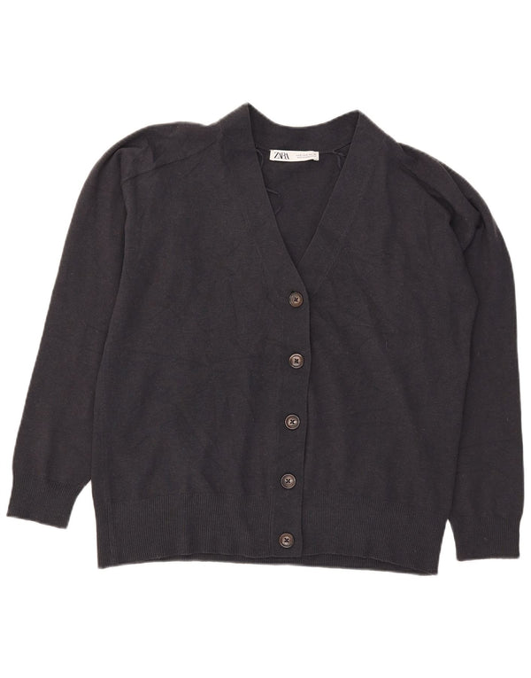 Pulover cardigan supradimensionat pentru femei Zara UK 10 mic, albastru marin acrilic