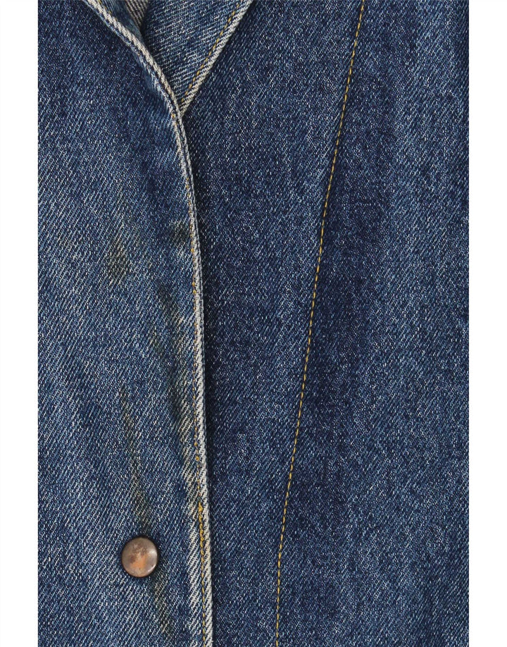 Jachetă vintage pentru femei, supradimensionată, cu 2 nasturi, din denim, UK 18 XL, albastru