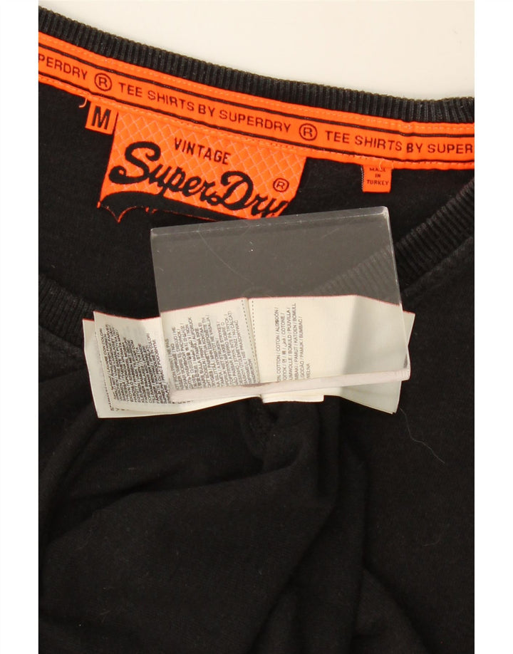 SUPERDRY tricou grafic pentru bărbați Top mediu negru bumbac