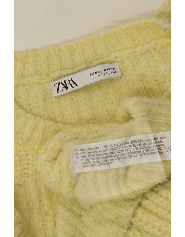 Pulover supradimensionat pentru femei Zara, cu gât turnut, UK 14, galben mediu
