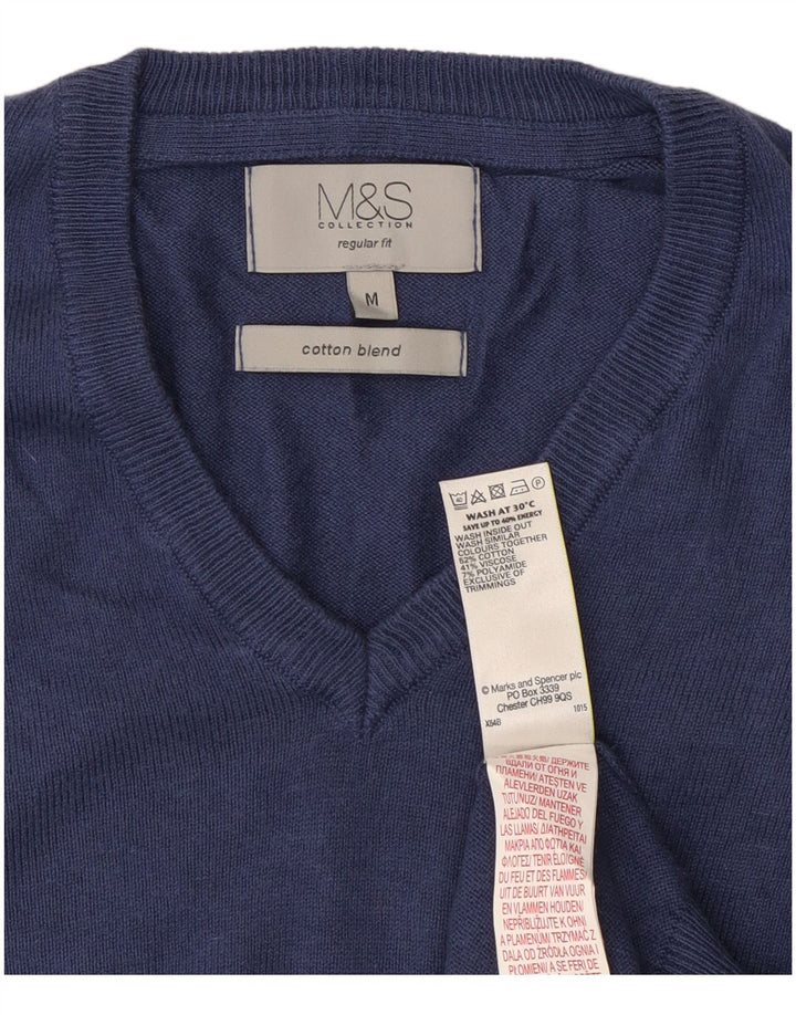 Pulover cu decolteu în V Marks & Spencer pentru bărbați, mediu bleumarin