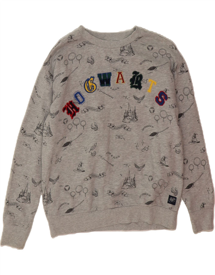 MARKS & SPENCER Boys Graphic Sweatshirt Jumper 11-12 Years Grey Cotton Vintage Marks & Spencer and Second-Hand Marks & Spencer from Messina Hembry 