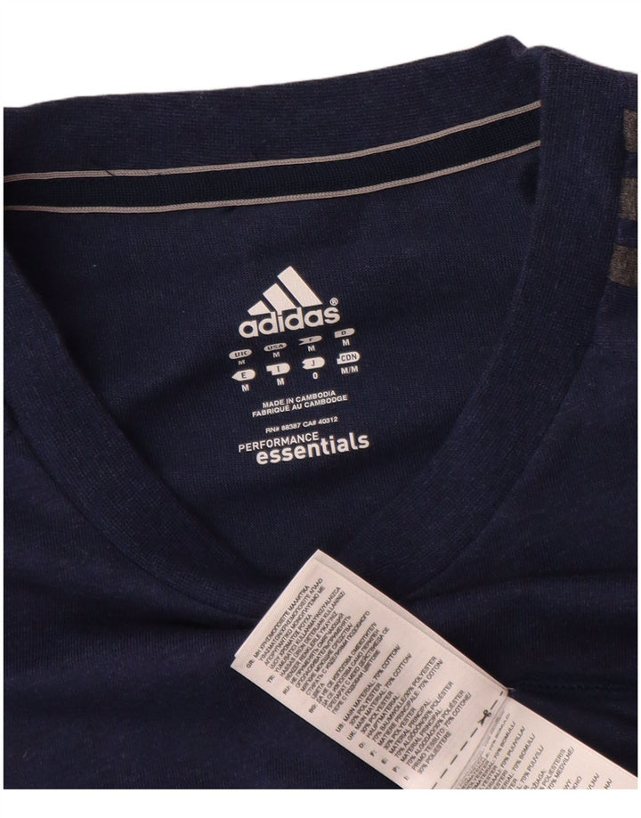 Tricou Adidas Climalite pentru bărbați Top mediu din bumbac bleumarin