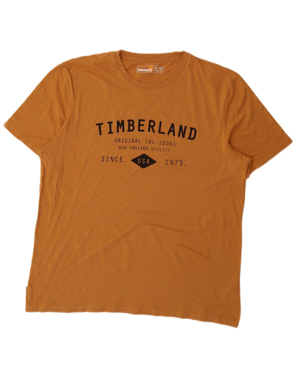 Tricou grafic Timberland pentru bărbați, cu croială normală, XL, bumbac galben