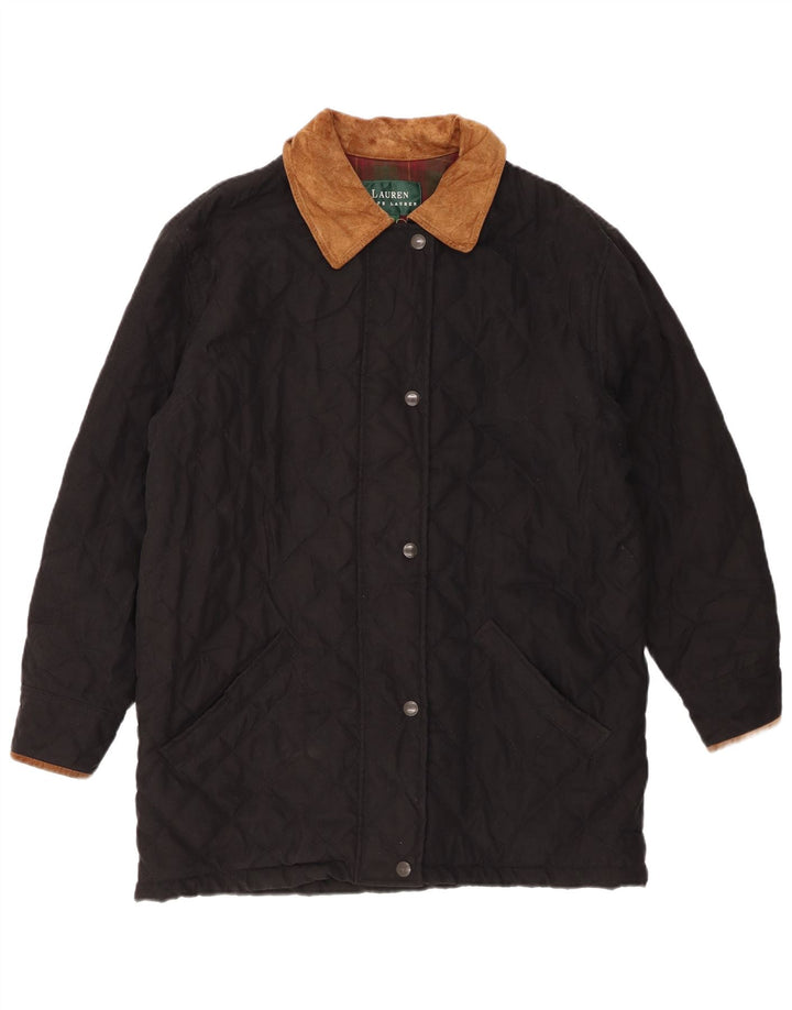 Pardesiu matlasat supradimensionat pentru femei Ralph Lauren US 4 Small Black Colorblock