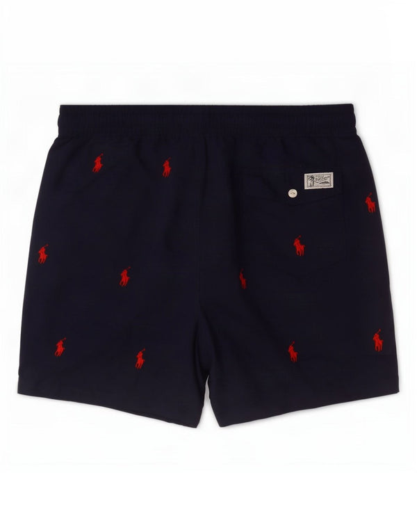 Pantaloni scurți de înot grafic Polo Ralph Lauren pentru bărbați, nailon mediu albastru bleumarin