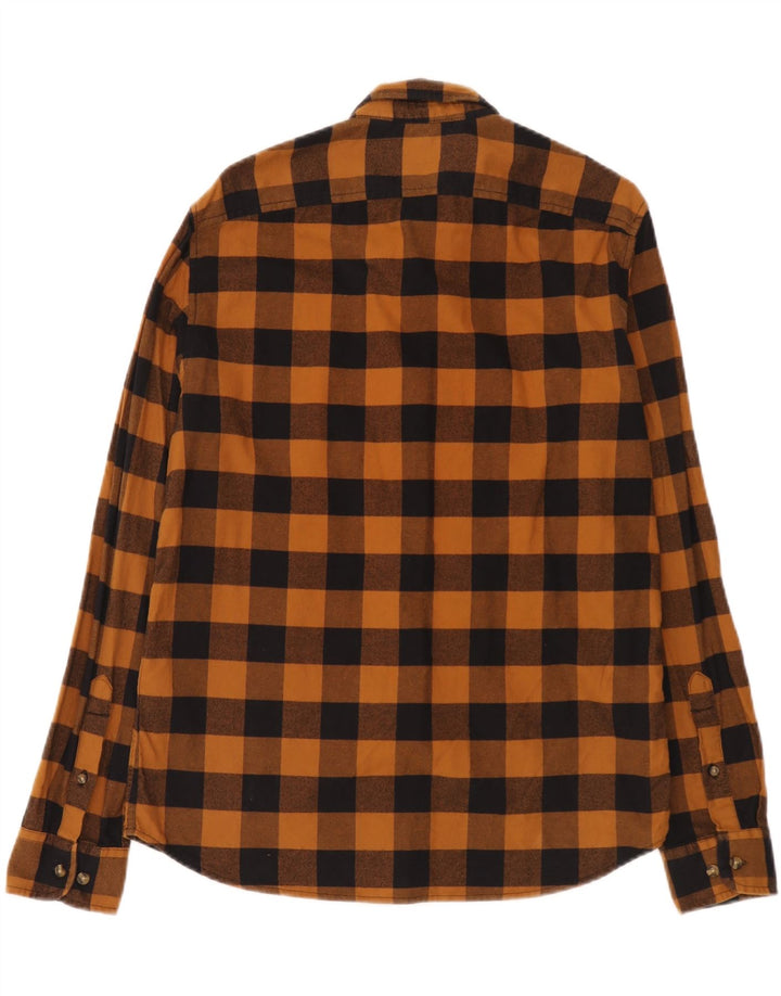 Cămașă de flanel pentru bărbați Timberland Slim Fit, bumbac cu carouri maro mediu