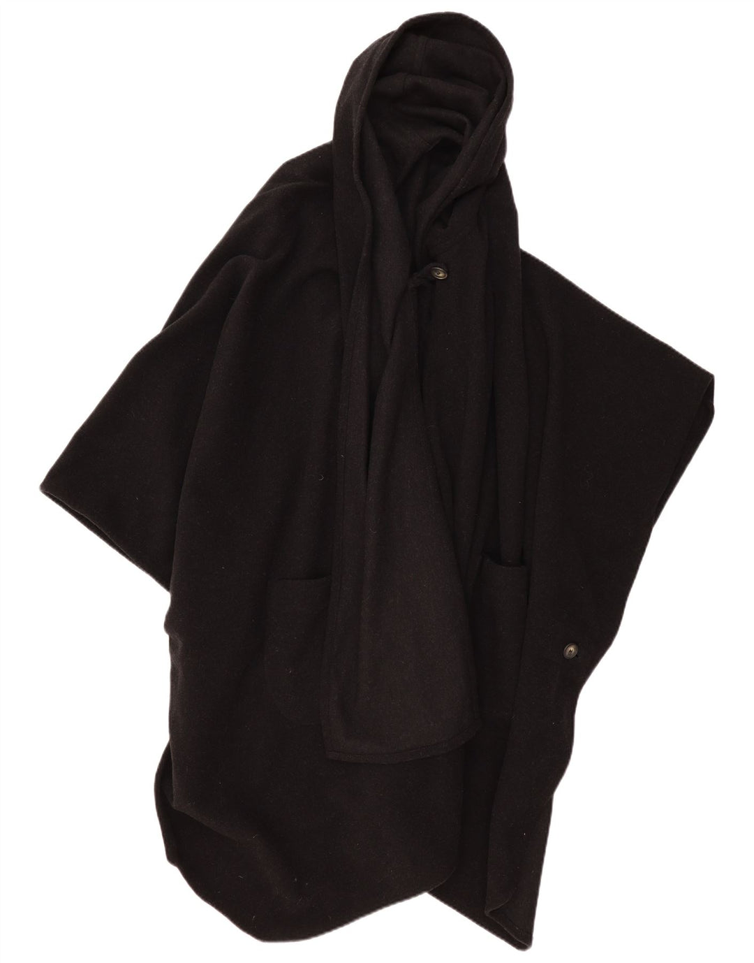 Manta poncho pentru femei VINTAGE cu glugă, mărime unica, negru