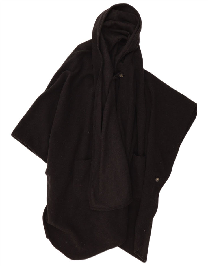 Manta poncho pentru femei VINTAGE cu glugă, mărime unica, negru