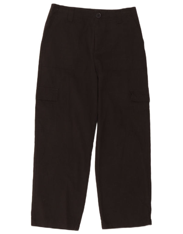 Pantaloni tăiați drept cargo pentru femei Zara Mici L26 L25 Bumbac negru