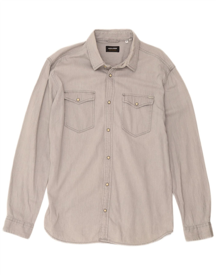 Cămașă de blugi pentru bărbați Jack & Jones XL gri